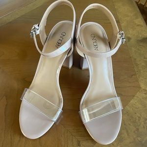 ABOUND Blush heel with clear toe strap